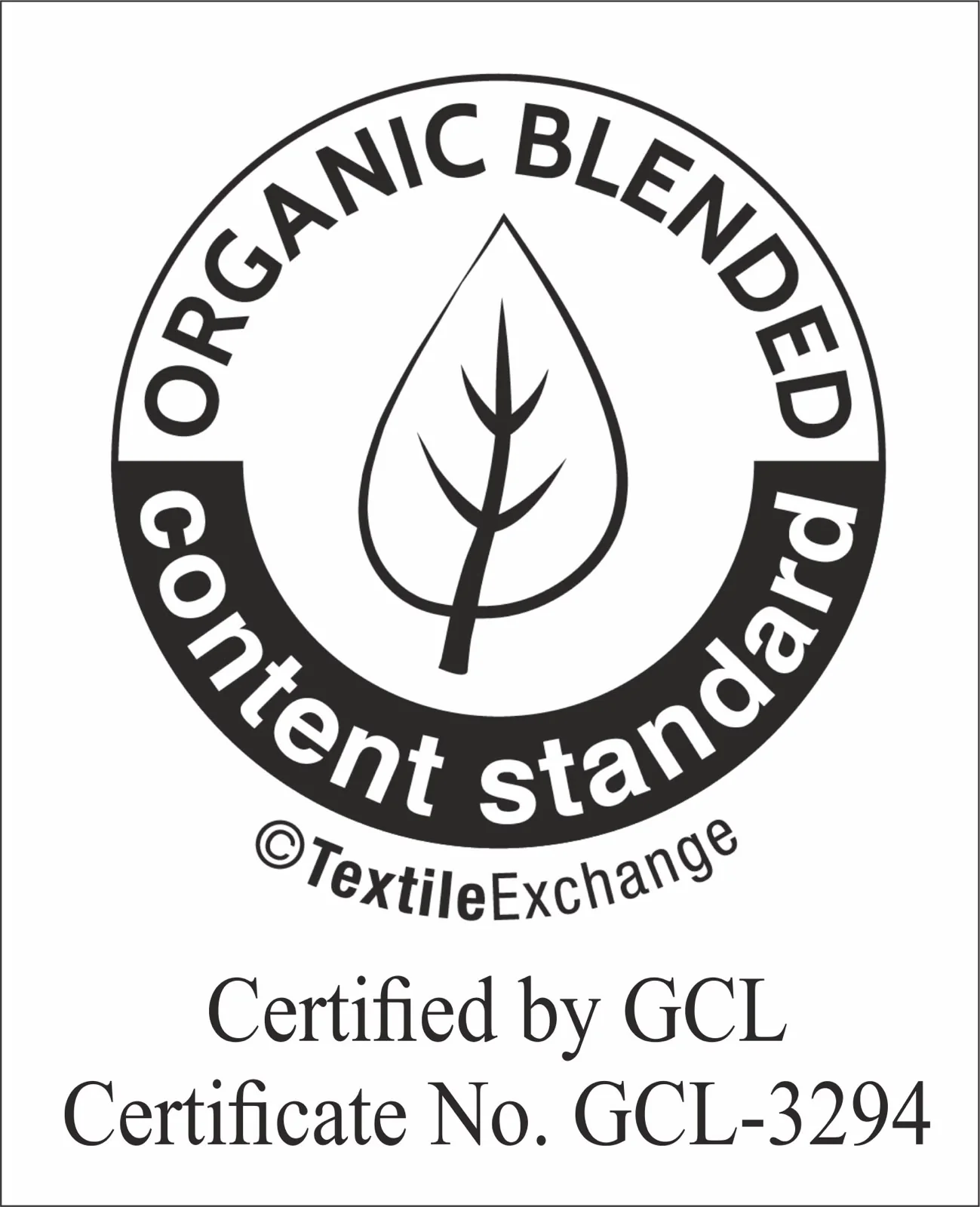Organic Blended Content Standard certification, GCL certificate 3294